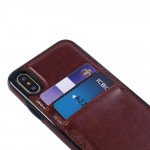 Wholesale iPhone XS / X Leather Style Credit Card Case (Brown)